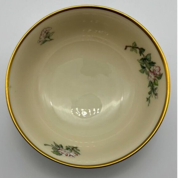 Vintage Lenox Serenade Small Decorative Dish Bowl Gold Rim Bird Flower Motif USA - Picture 7 of 13